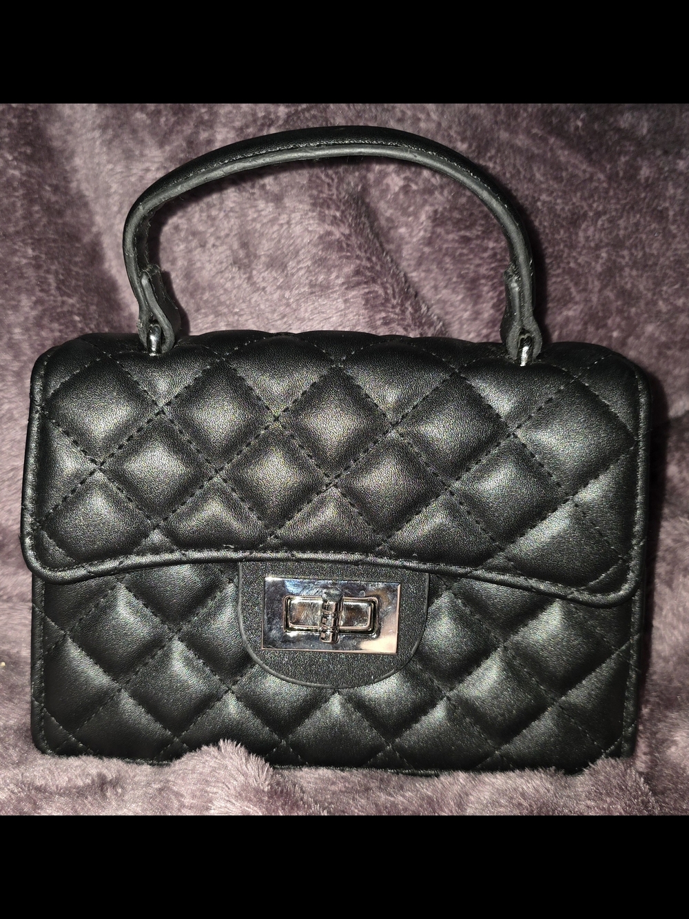 Quilted Top-Handle Mini Bag in Black - NWOT